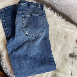 7 For All Mankind Austyn Distressed Jeans Sz 33 x 34